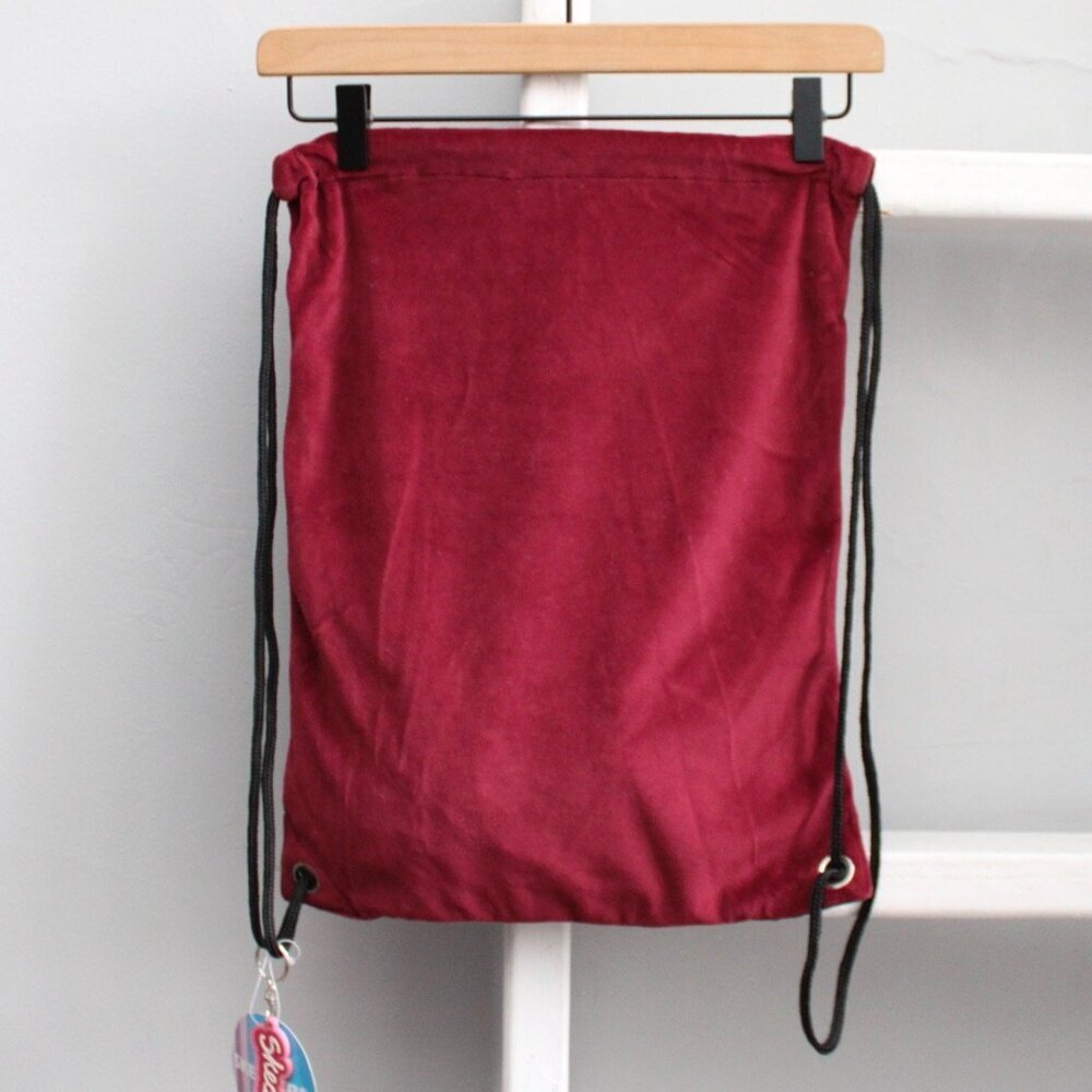Skechers Vintage Y2K Red Purple Crest Embroidered Drawstring Bag NWT - Picture 2 of 4